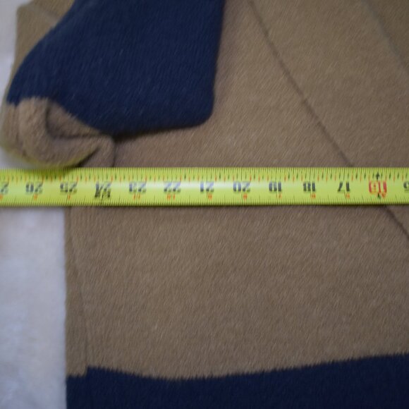 Decker Oversized Sweater Jacket Size S/M Camel Brown Navy Blue Open Front Comfy - Picture 12 of 13